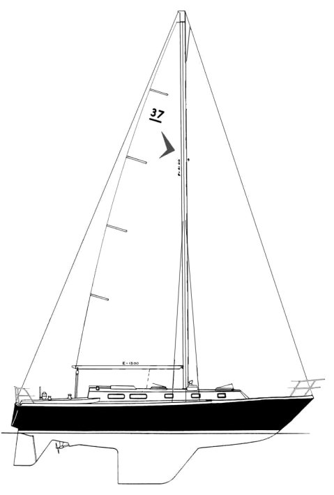 Seafarer 37 sailboat under sail