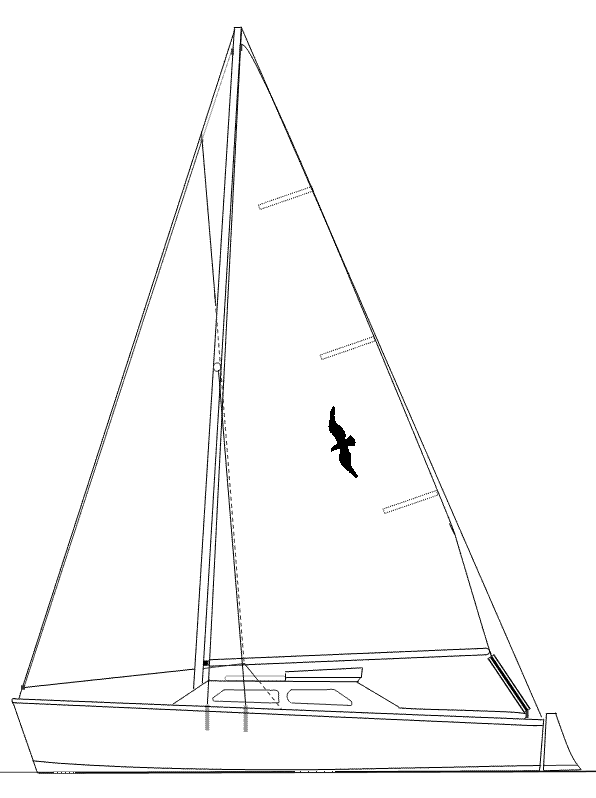 Seagull 18 sailboat under sail
