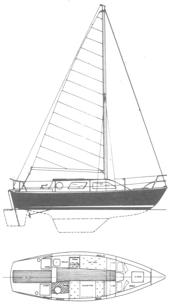 Seair 27 sailboat under sail