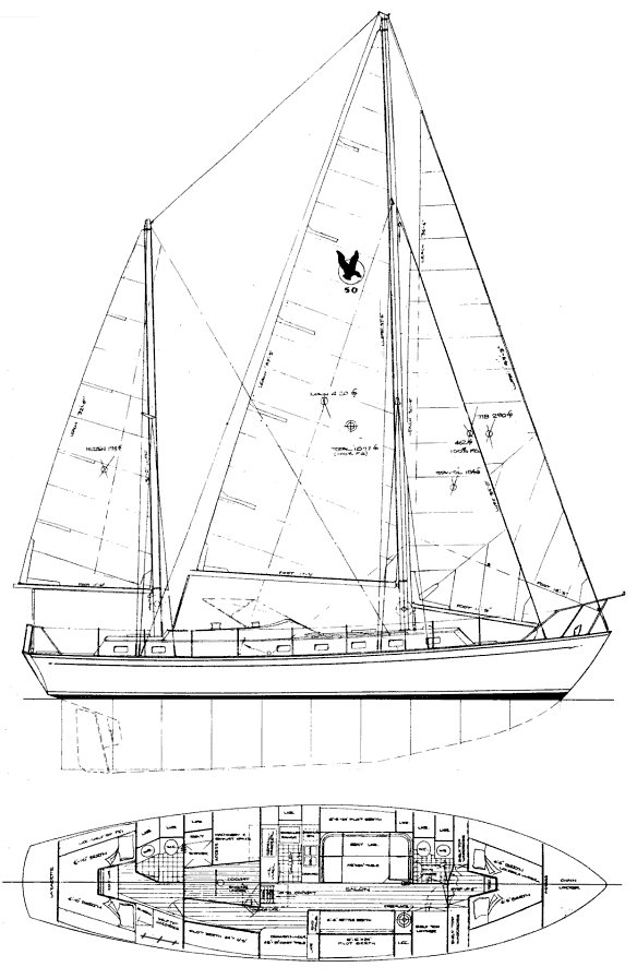 Searaker 50 sailboat under sail