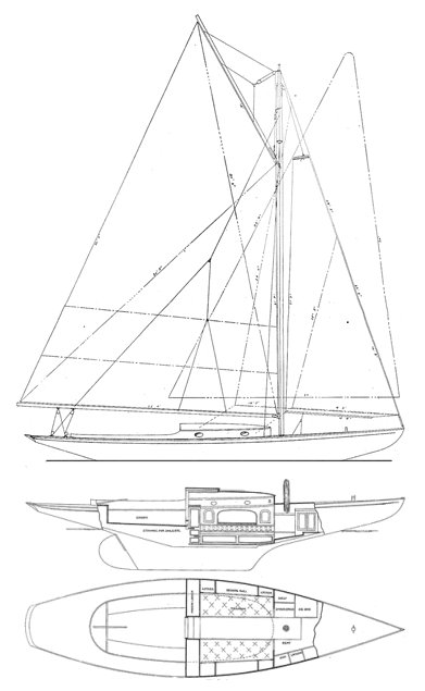 Seawanhaka knockabout sailboat under sail