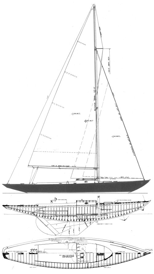Seawanhaka one design ss sailboat under sail