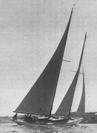 Seawanhaka schooner sailboat under sail