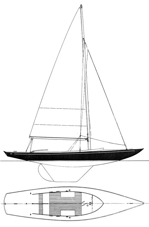 Seawanhaka sea bird sailboat under sail