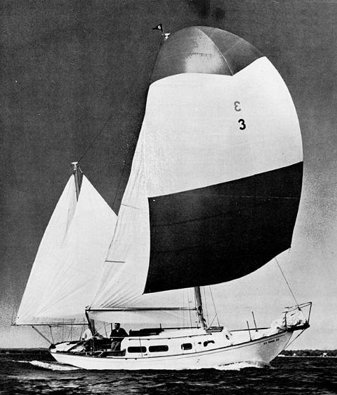 Seawind allied sailboat under sail
