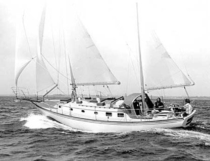 Shannon 38 sailboat under sail