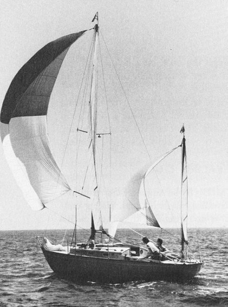 Shaw 24 sailboat under sail