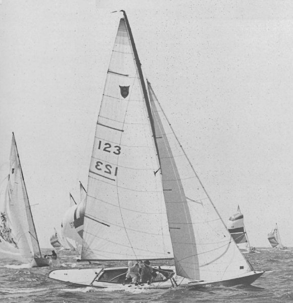 Shields sailboat under sail