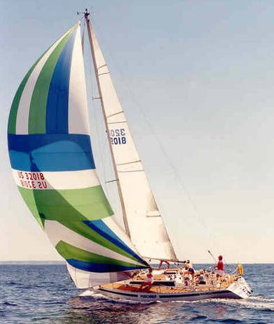 Show 38 sailboat under sail