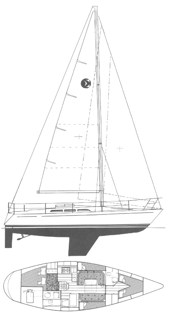 Sigma 41 sailboat under sail