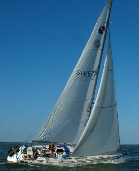 Sirena 38 sailboat under sail