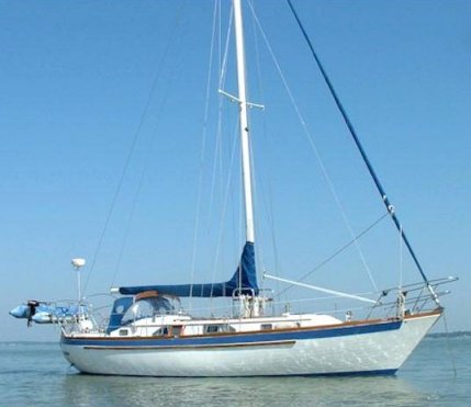 Slocum 43 sailboat under sail