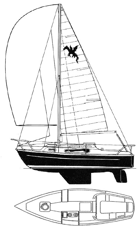 Snapdragon 21 sailboat under sail