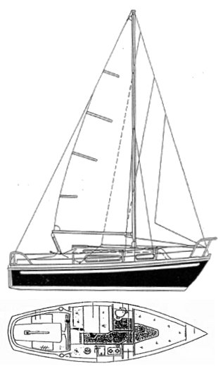 Snapdragon 24 sailboat under sail