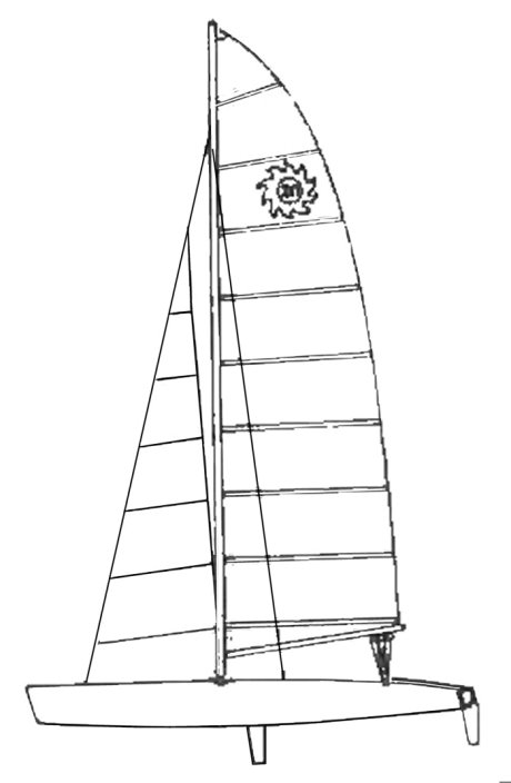 Sol cat 20 sailboat under sail