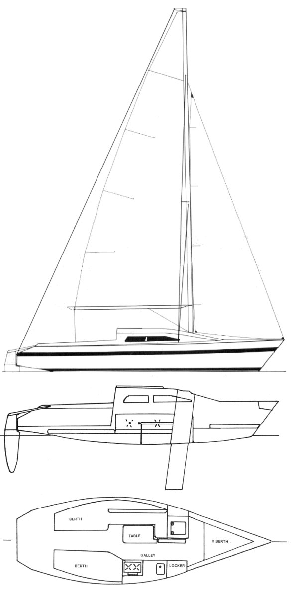 Sonata 26 sailboat under sail