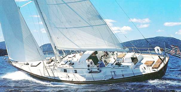 Souwester 59 hinckley sailboat under sail