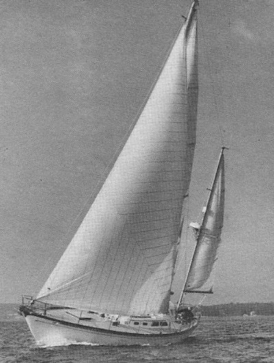 Souwester 50 hinckley sailboat under sail