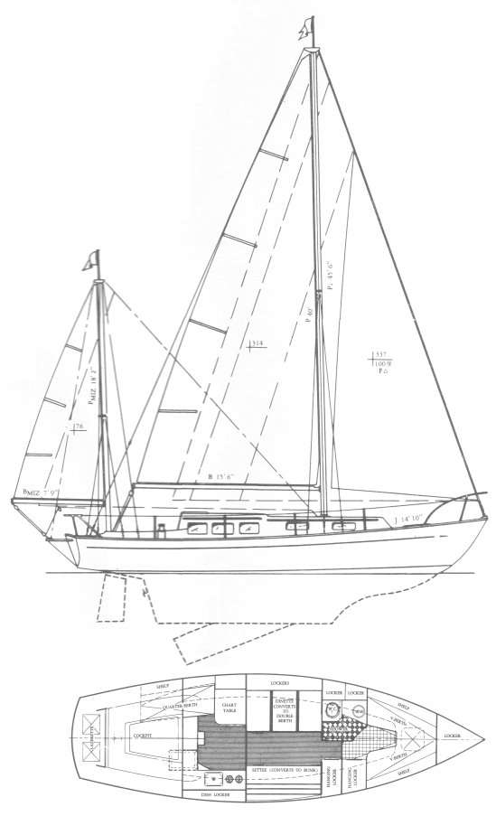 Soverel 36 1965 sailboat under sail