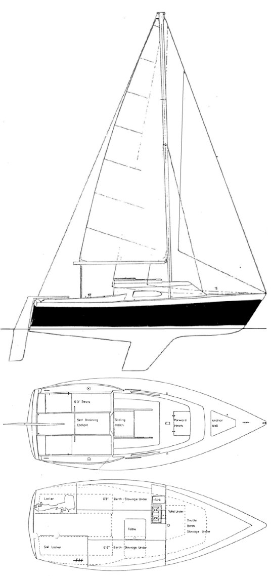 Spacesailer 20 sailboat under sail