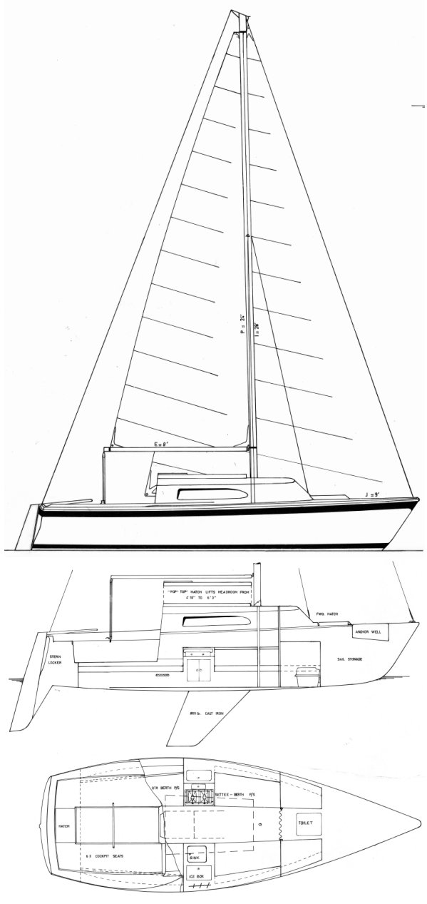 Spacesailer 22 sailboat under sail