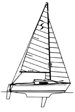 Spindrift 19 sailboat under sail