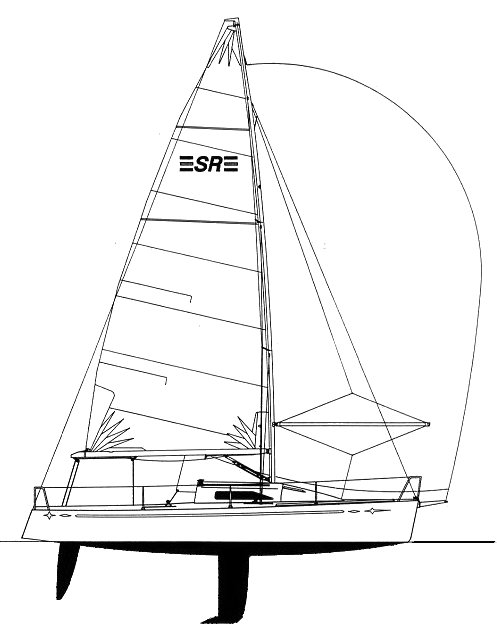 Sr 25 sailboat under sail