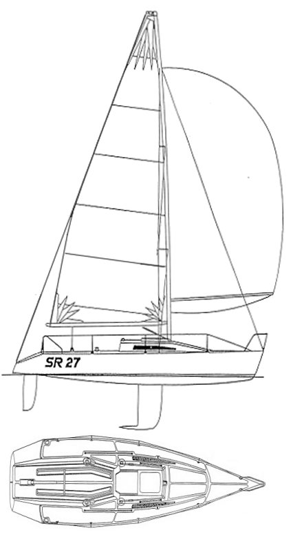 Sr 27 sailboat under sail