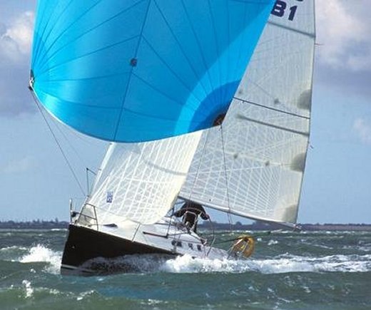 Stern 33 sailboat under sail