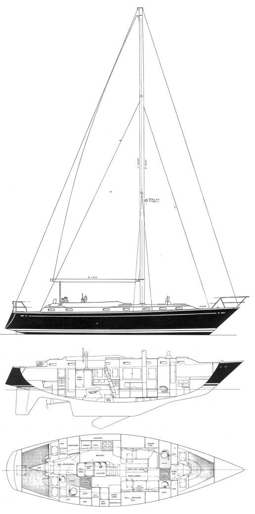 Stevens 40 sailboat under sail
