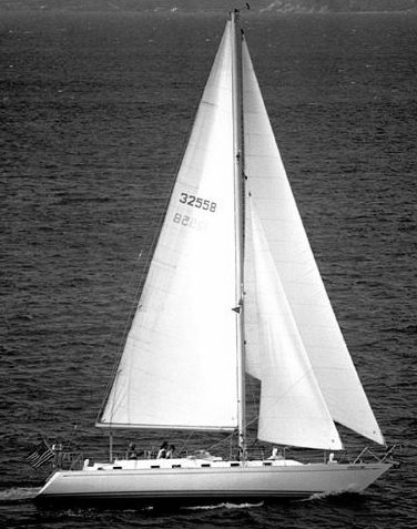 Stevens 47 sailboat under sail