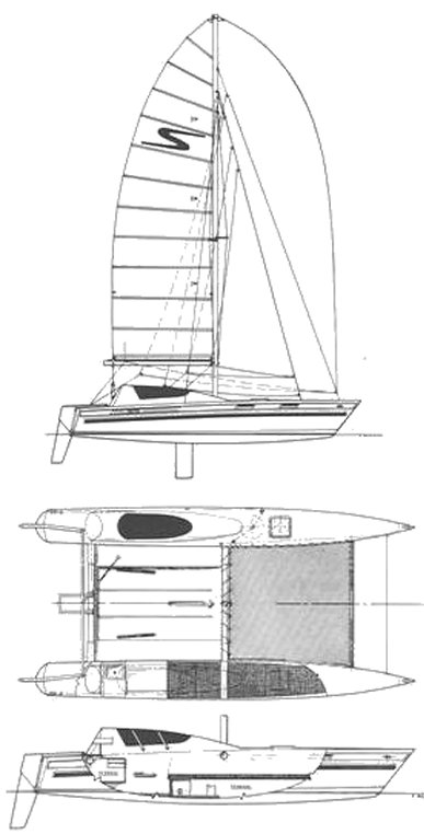 Stiletto 27 spec ed sailboat under sail