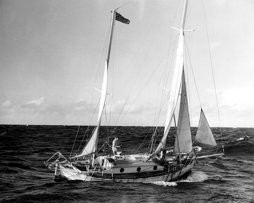 Suhaili sailboat under sail
