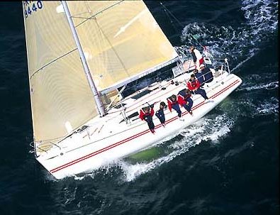 Sun fast 37 jeanneau sailboat under sail