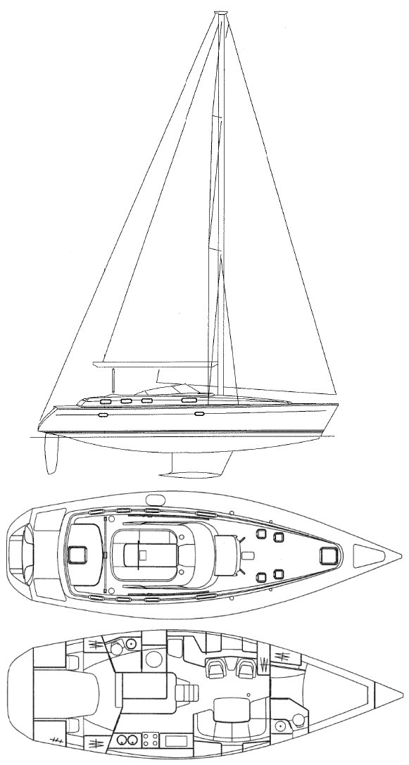Sun odyssey 42 cc jeanneau sailboat under sail