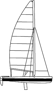 Supercat 19 sailboat under sail
