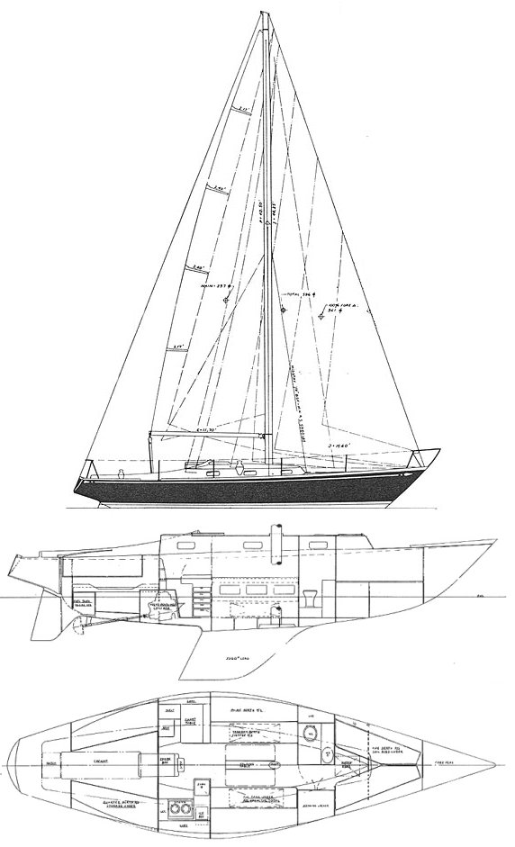 Swan 37 sailboat under sail