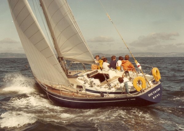 Swan 38 ss sailboat under sail