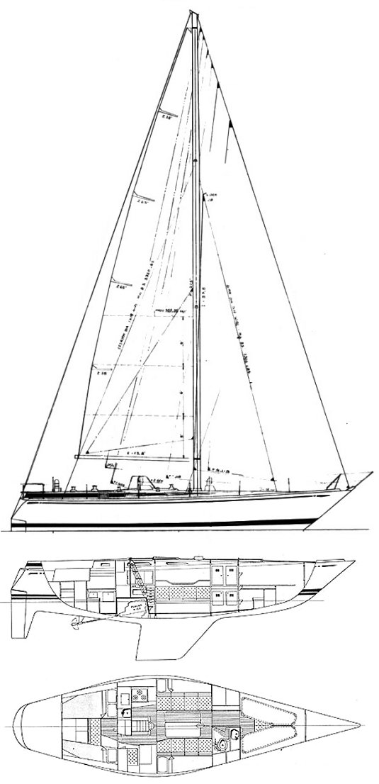 Swan 411 sailboat under sail