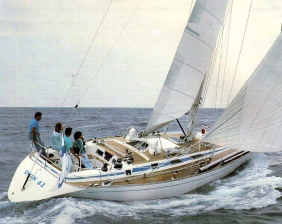 Swan 43 holland sailboat under sail