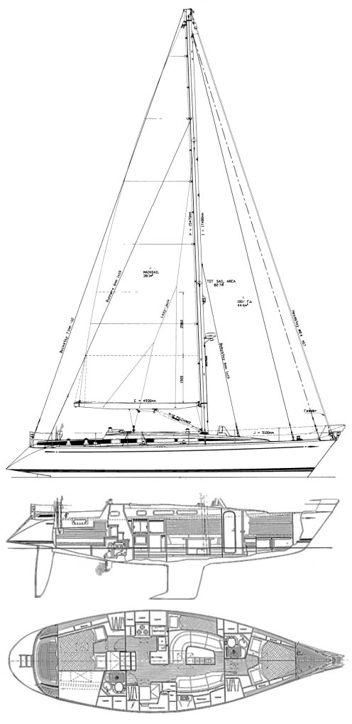 Swan 44 mk ii frers sailboat under sail