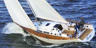 Swan 45 sailboat under sail
