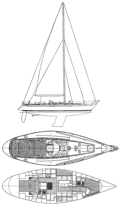 Swan 46 mkii sailboat under sail