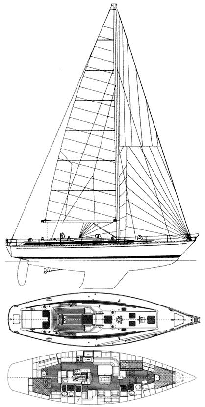 Swan 55cc frers sailboat under sail