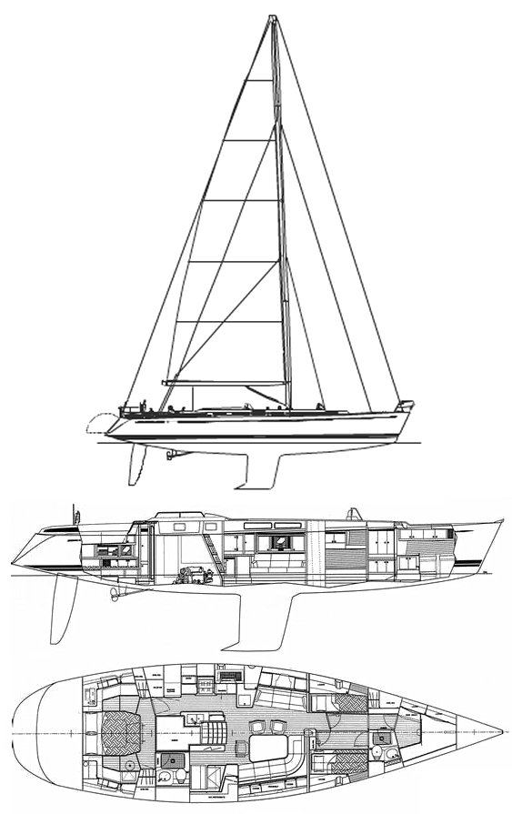 Swan 56 sailboat under sail