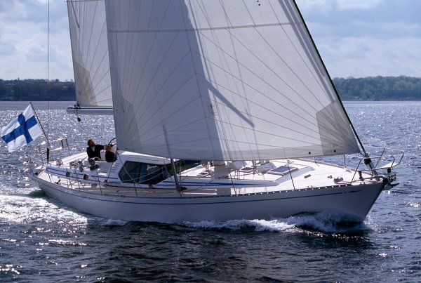 Swan 57 rs sailboat under sail