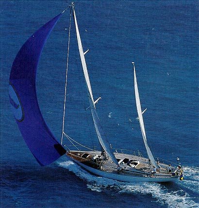 Swan 65 ss ketch sailboat under sail