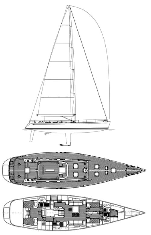 Swan 70 sailboat under sail
