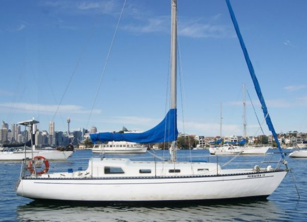 Swanson 32 sailboat under sail