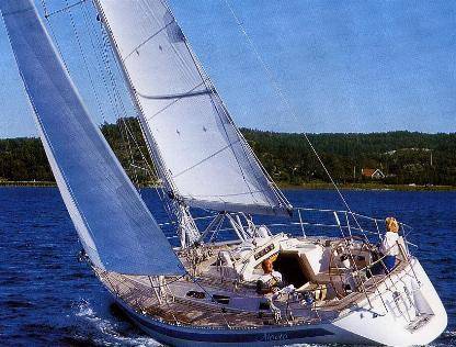 Sweden yachts 340 sailboat under sail